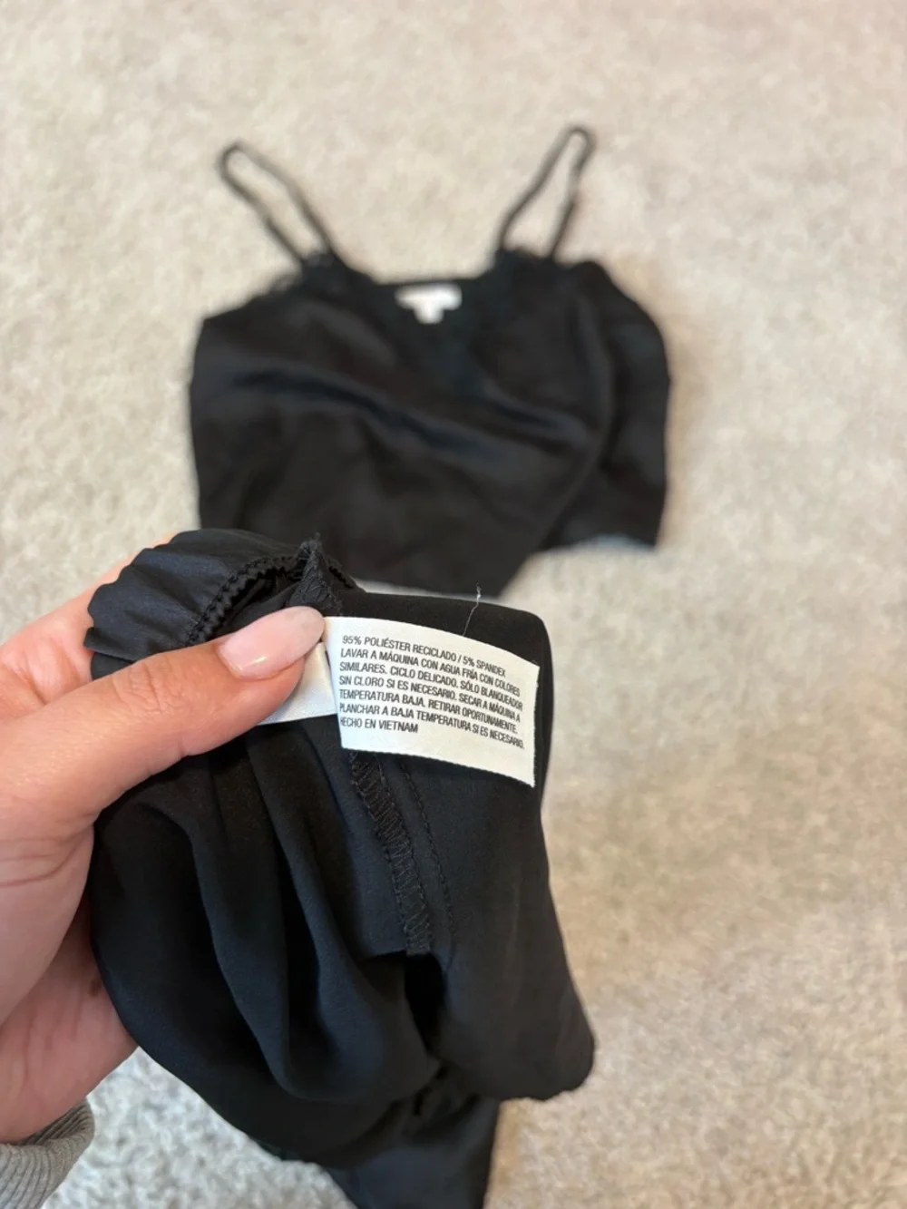 Target Black Satin Lace-Trim Cami & Shorts Sleep Set - Picture 2 of 2
